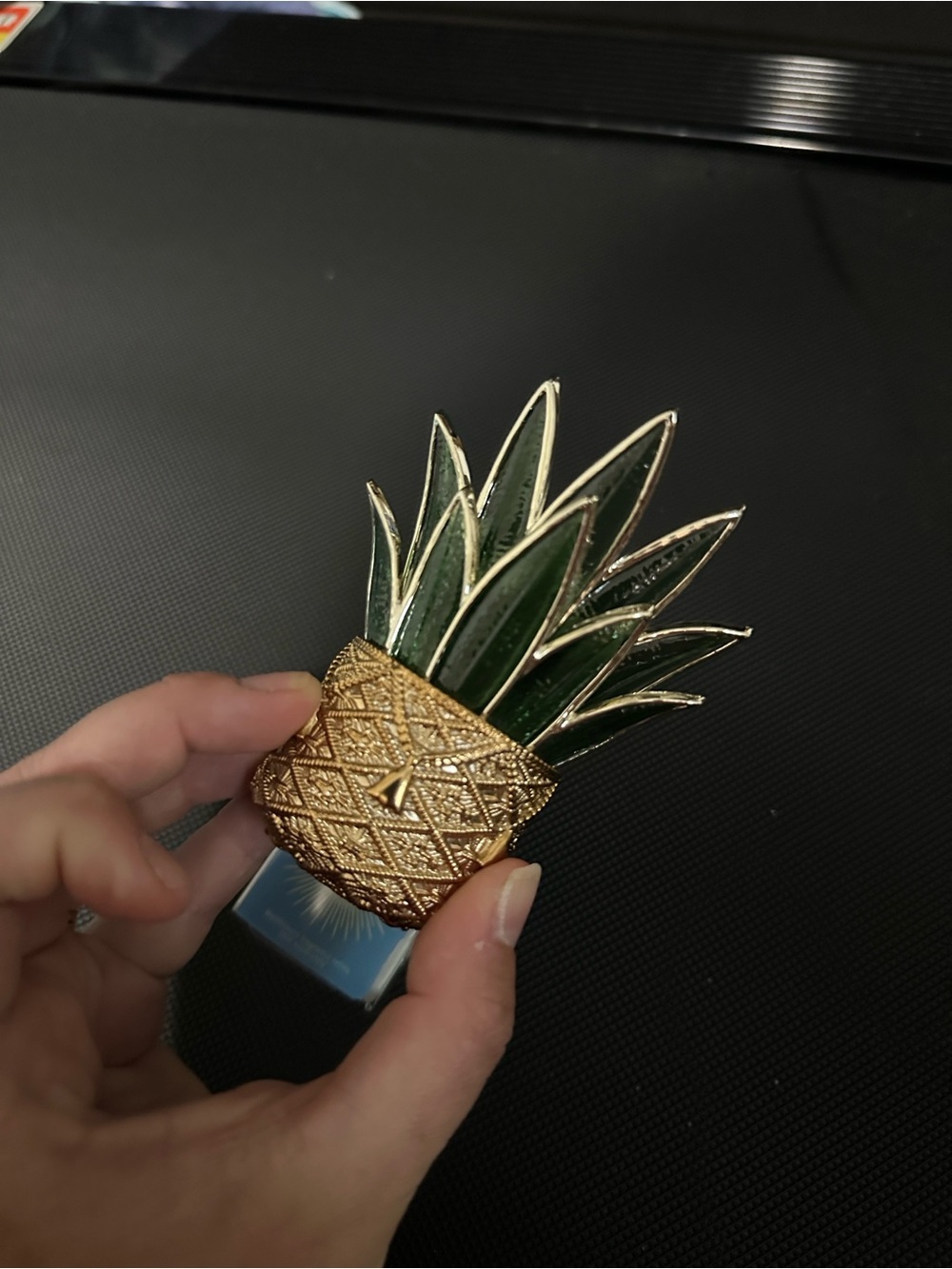 Bath & Body Works Gold and Green Pineapple Pin